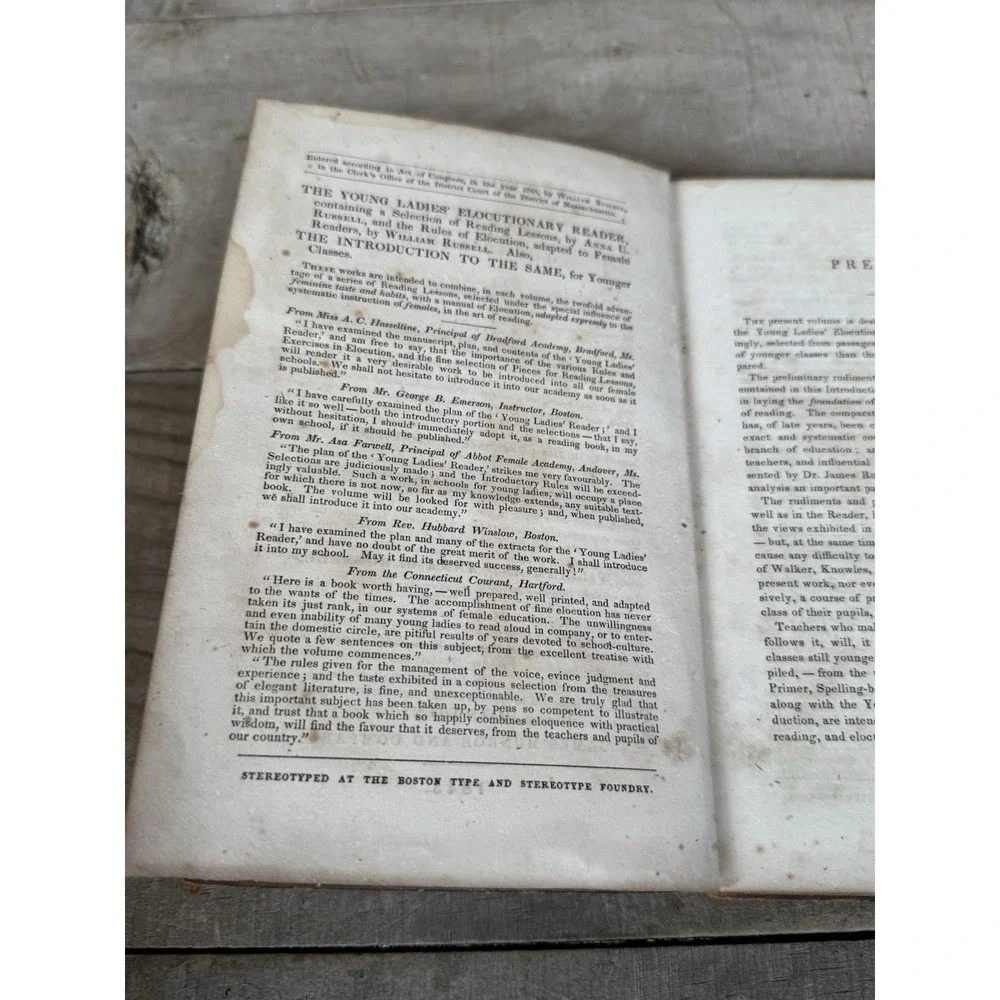 Antique Introduction To The‎ You G Ladies Elocutionary Reader
